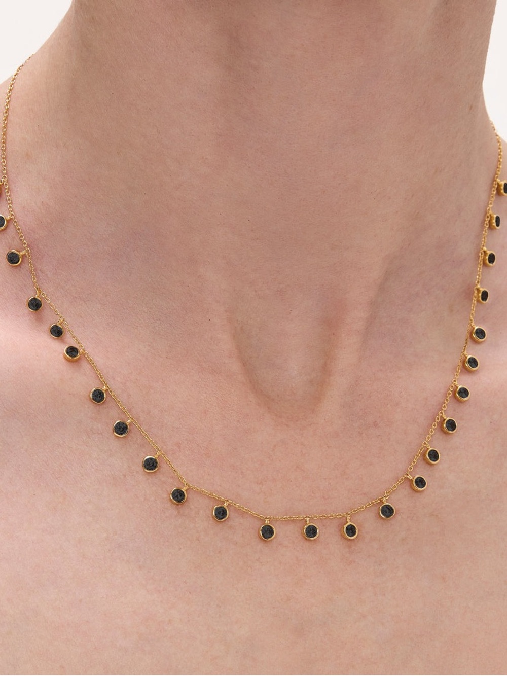 Orsay Charm Necklace Gold Black Onyx Semi-Precious NEW - Picture 3 of 8